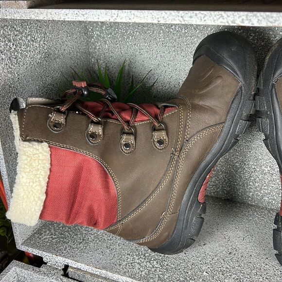 Keen Insulated Leather Waterproof Winter Boots Shoes Size 6 - Picture 6 of 10